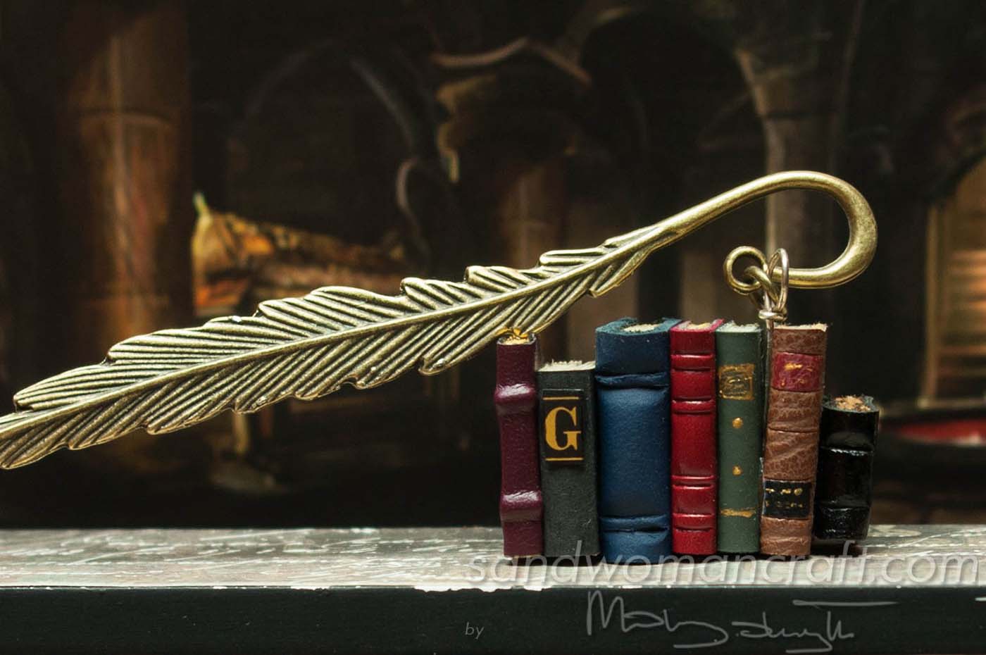 Bookmarks with miniature books