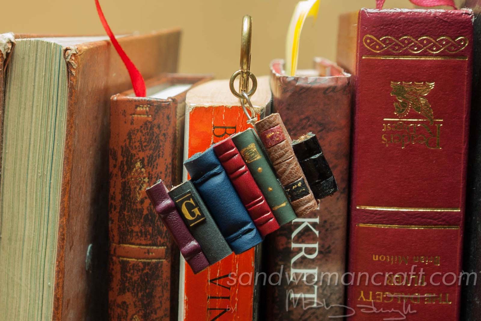 Bookmarks with miniature books