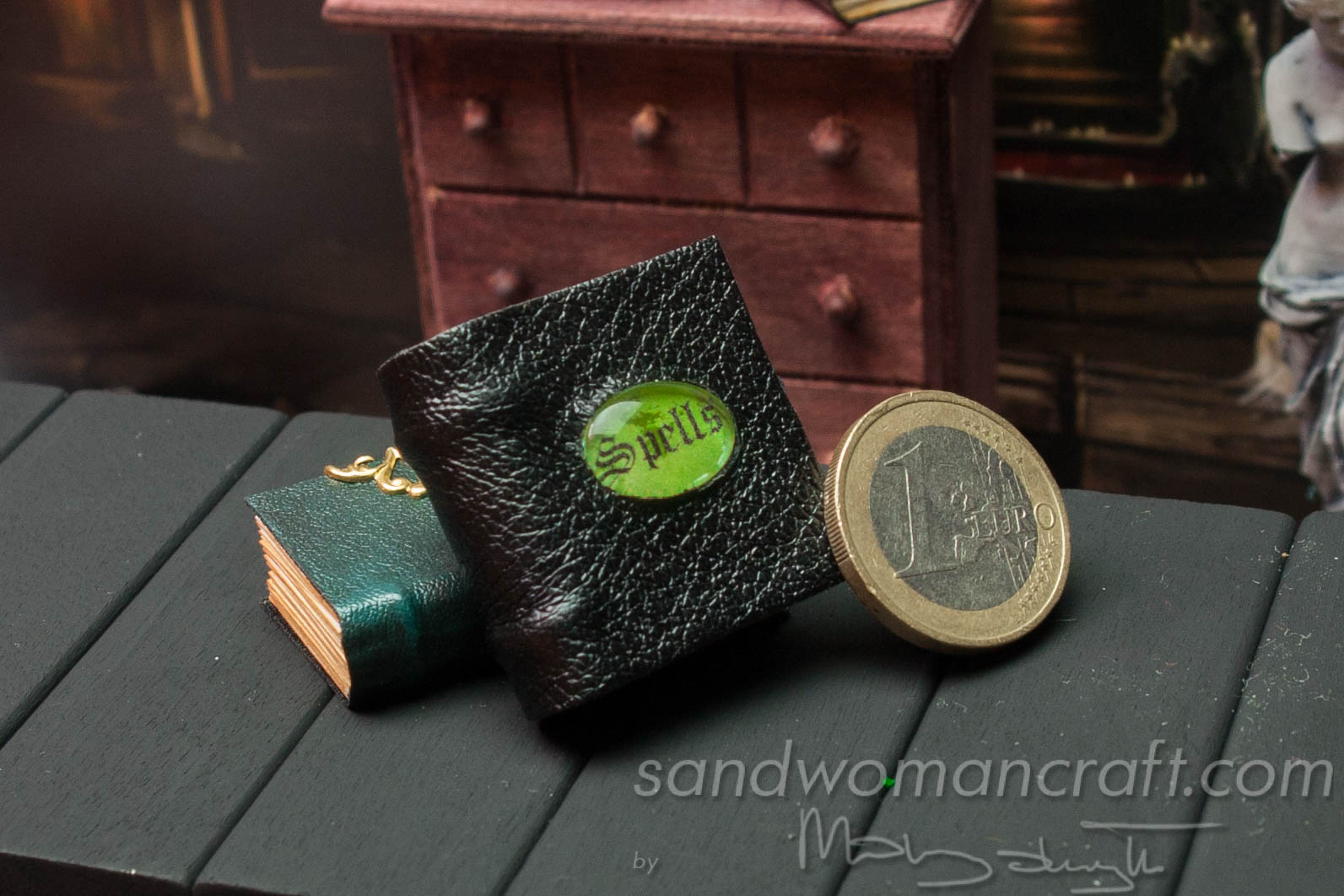 Miniature leather spell book