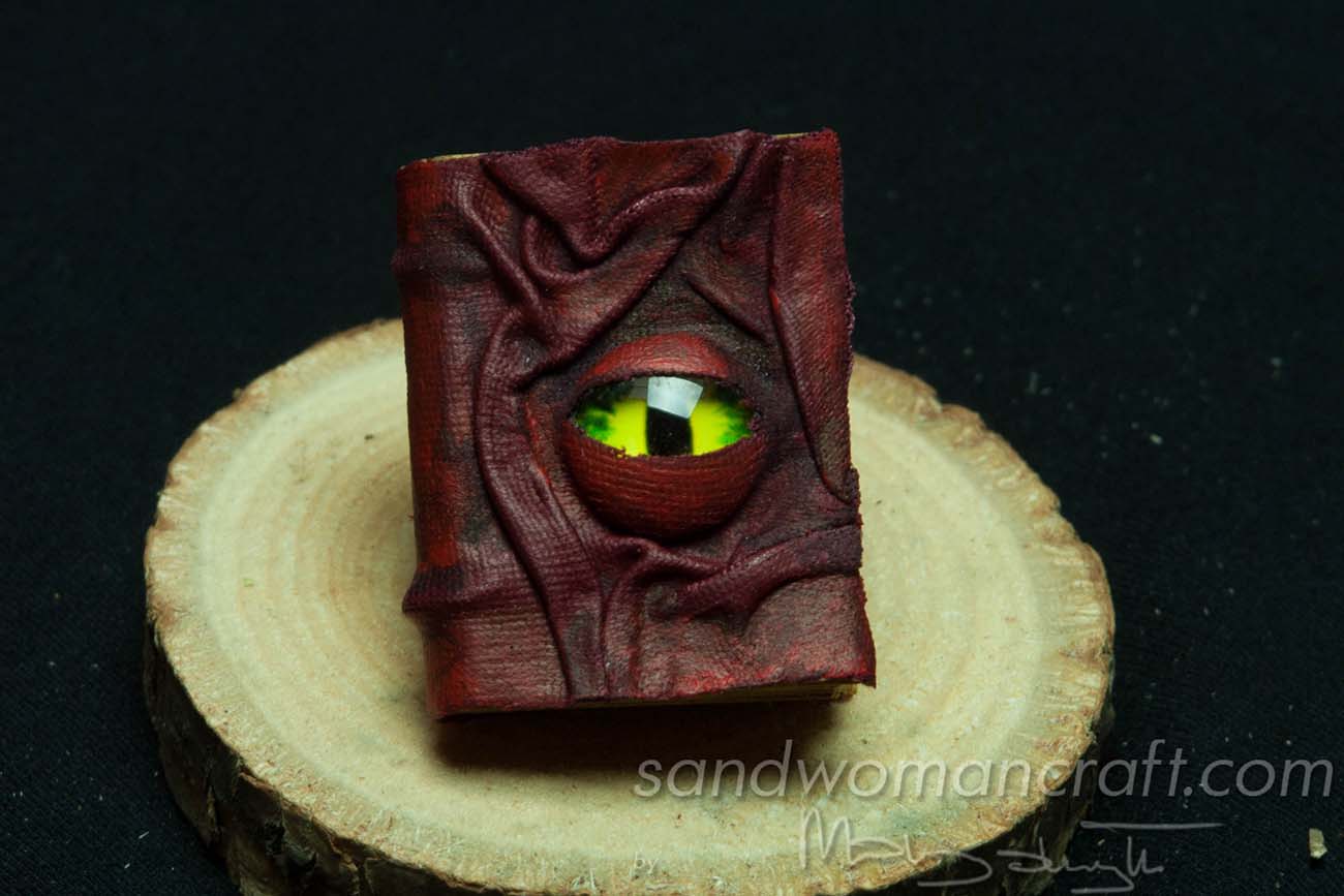 Miniature book with dragon's glass eye 1:6 scale