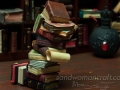 Miniature book stack in 1:12 scale