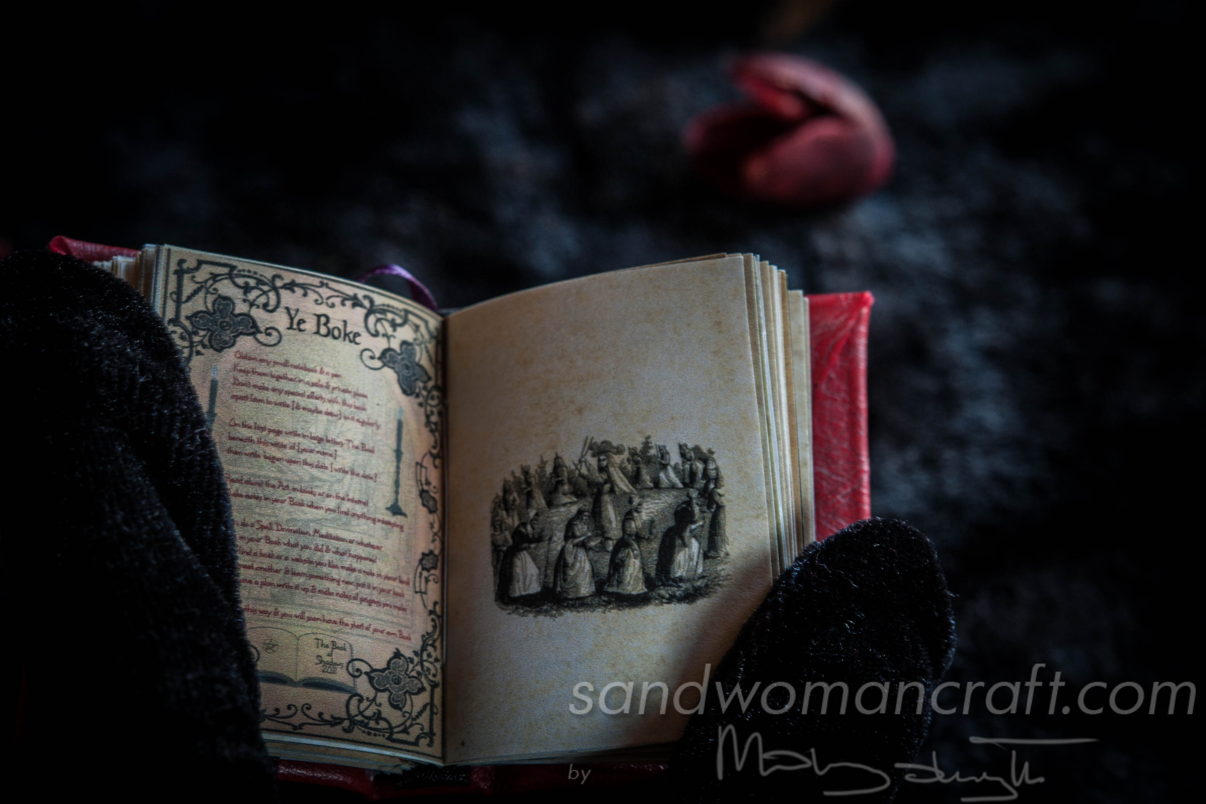 "Dark arts" miniature leather book