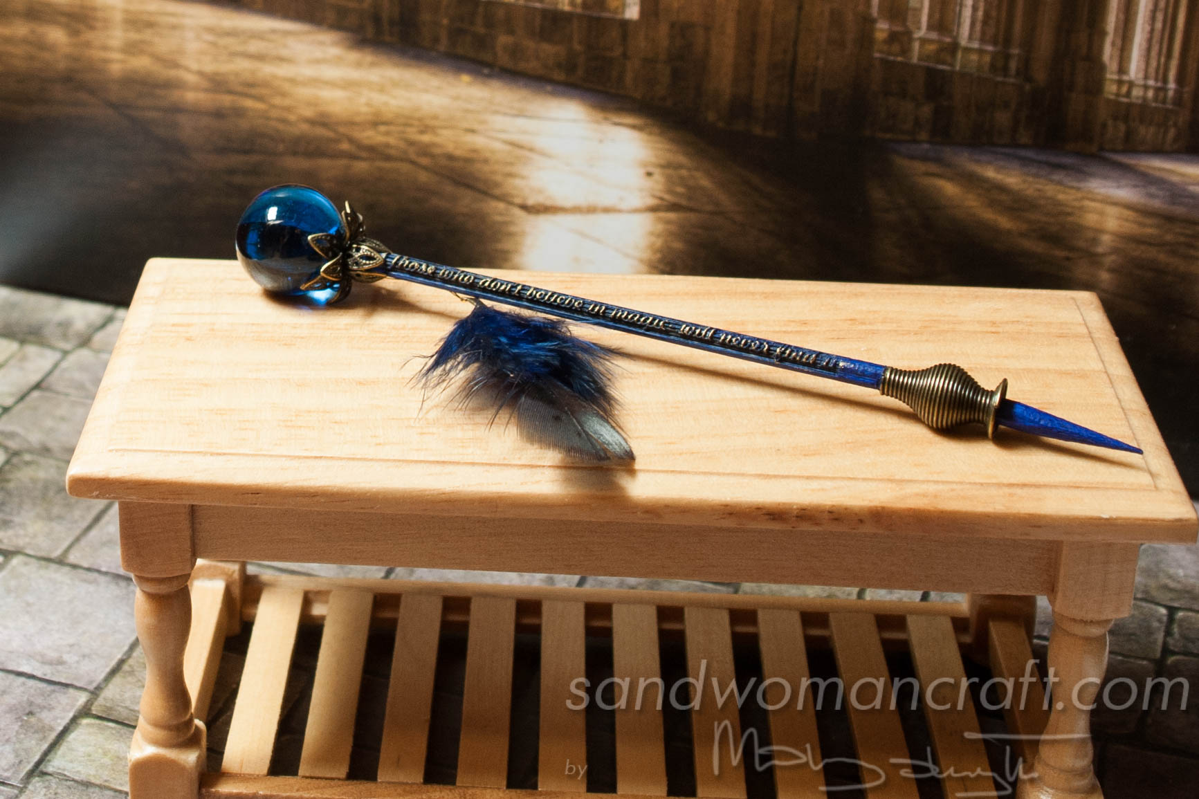 Magical blue wand for dollhouse miniatures