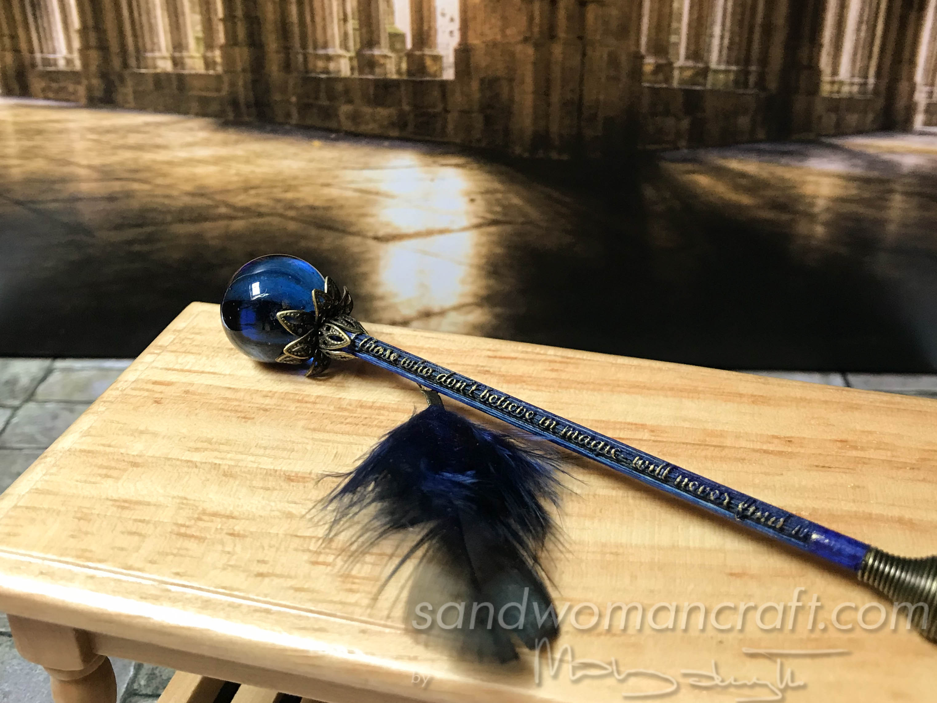 Magical blue wand for dollhouse miniatures