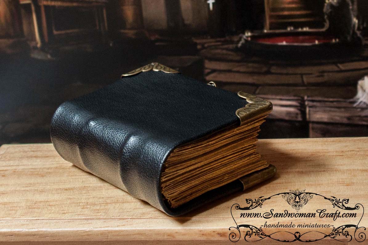 Miniature leather books 1:6 scale. Medieval theme