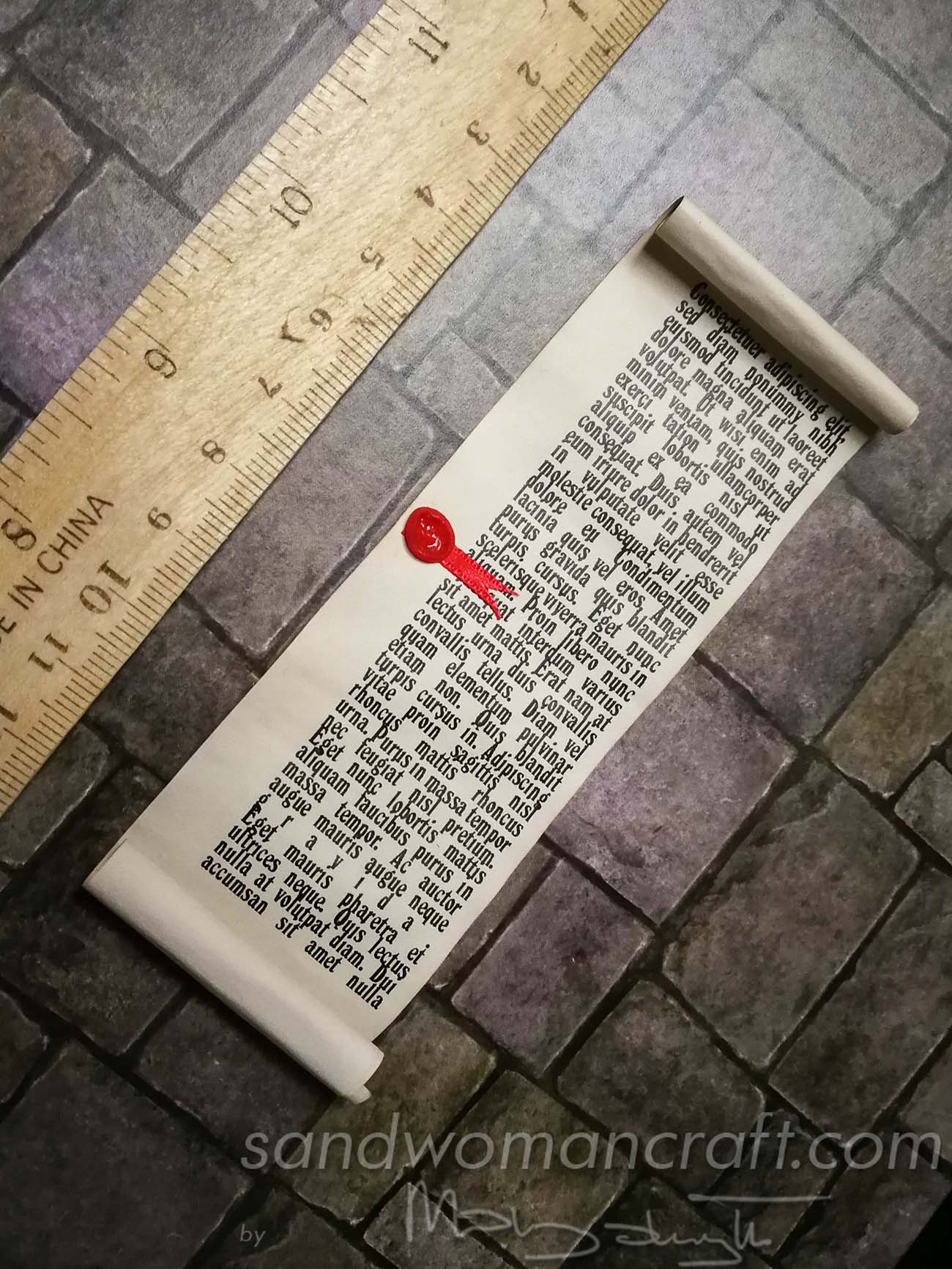 Miniature scrolls in 1:6 scale