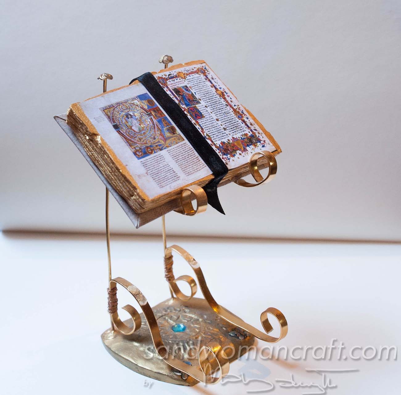 Miniature Medieval open book in 1:6 scale