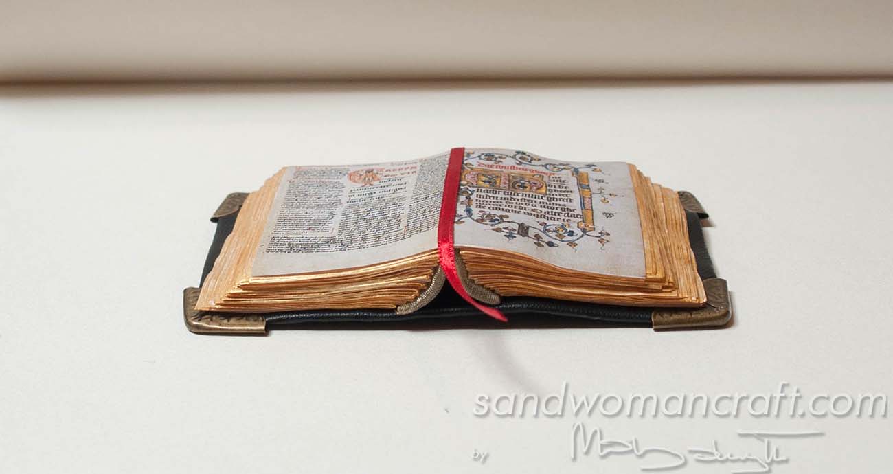 Miniature Medieval open book in 1:6 scale