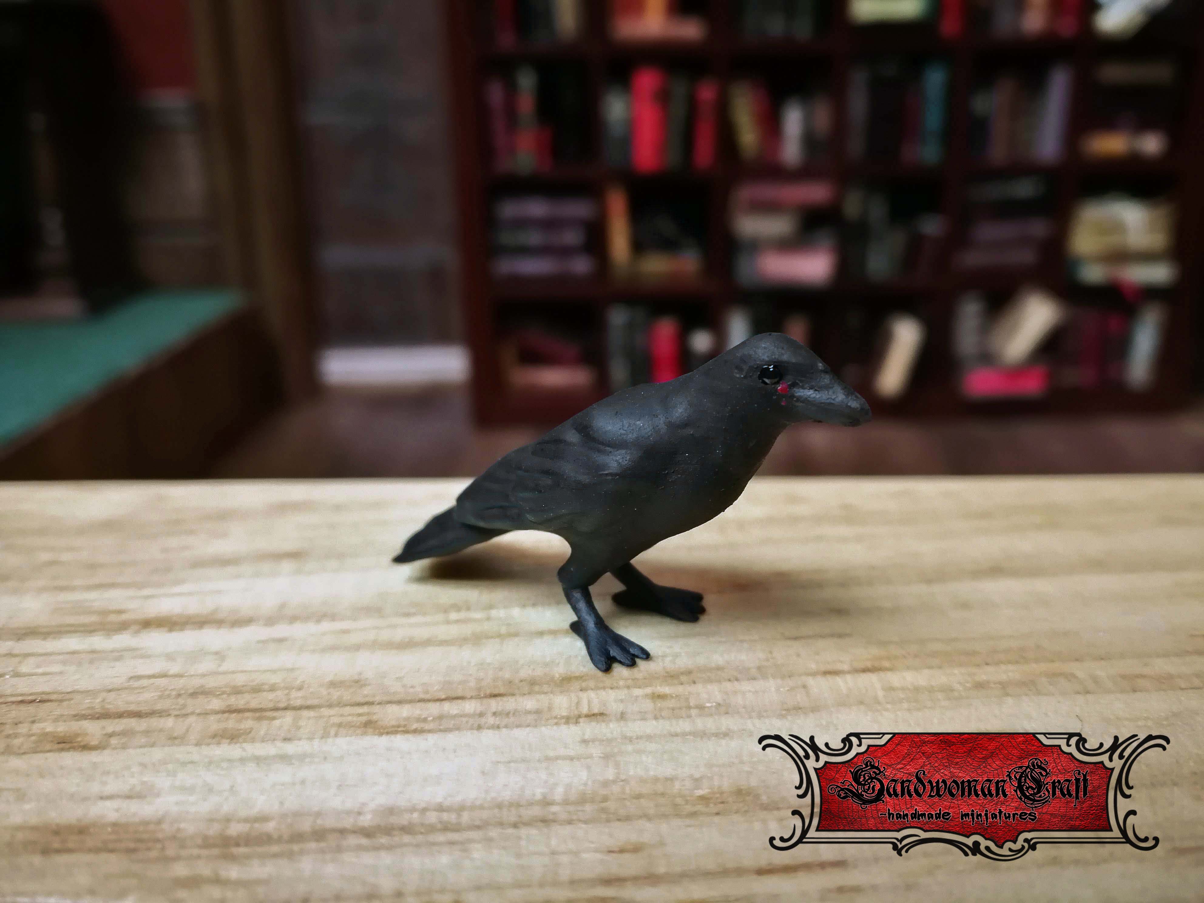 Miniature Crow in 1:12 scale
